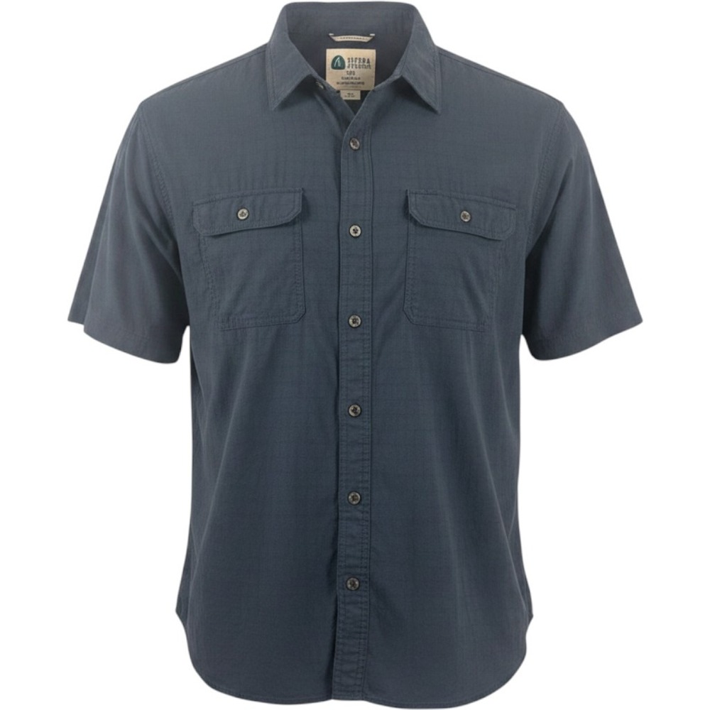 Sierra‎ Designs Mens XXL Gray Short Sleeve Button Down Shirt Pockets 1679684